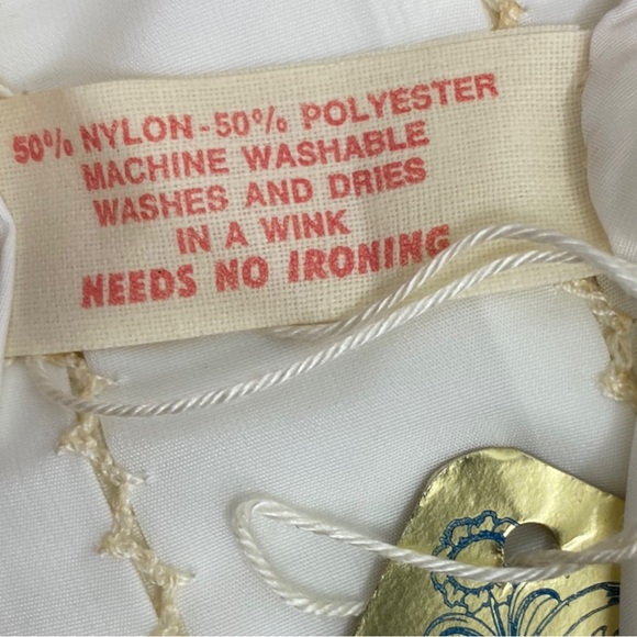 Vintage 60s Deadstock White Maxi Slip with Embroidered Trim NWT Medium - Picture 9 of 10